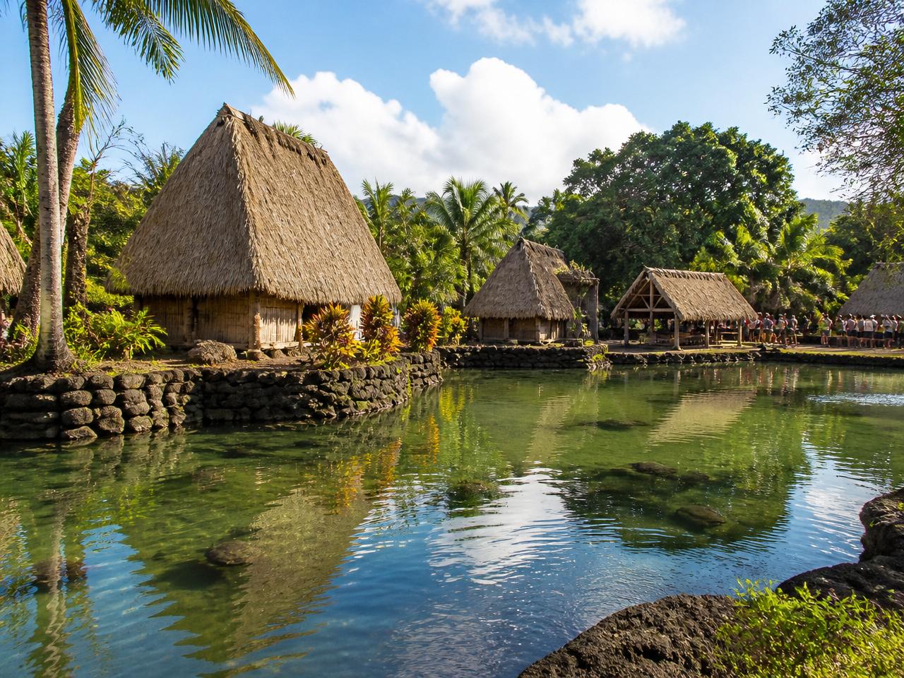 View of Polynesian Cultural Center on Oʻahu